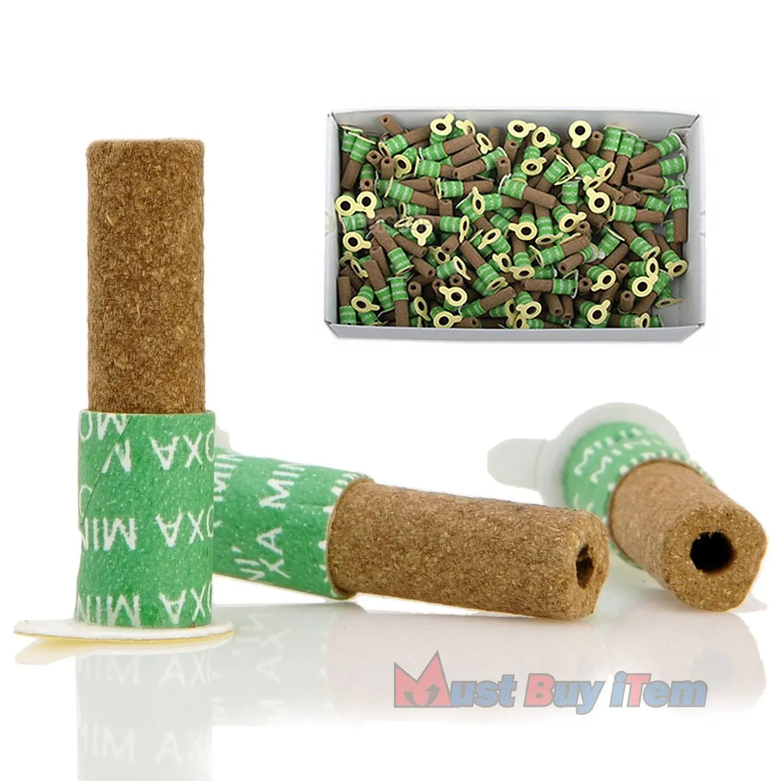 Mugwort Trading Co. Korea Acupuncture 100% Wormwood Mugwort Moxibustion Mini Moxa Sticks On Cone Roll 1Box 180pcs Weak