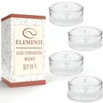 Fermenting Weights Set of 4 - Easy Grip Glass Fermentation Weight for Wide Mouth