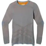 Smartwool Women's Intraknit Thermal Merino Base Layer Crew - Xs - Pewter Blue / Marmalade