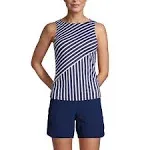 Lands' End Women's High Neck UPF 50 Modest Tankini Top Swimsuit