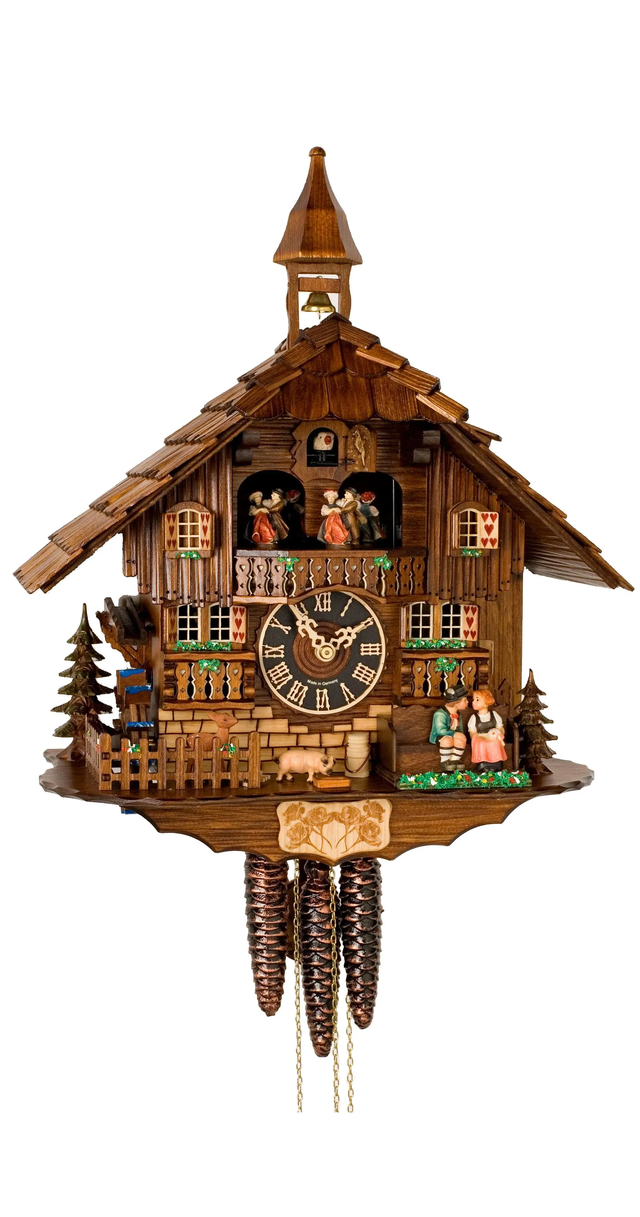 Cuckoo Clock moveable kissing Couple, turning mill-wheel HO 638T NEW  | eBay