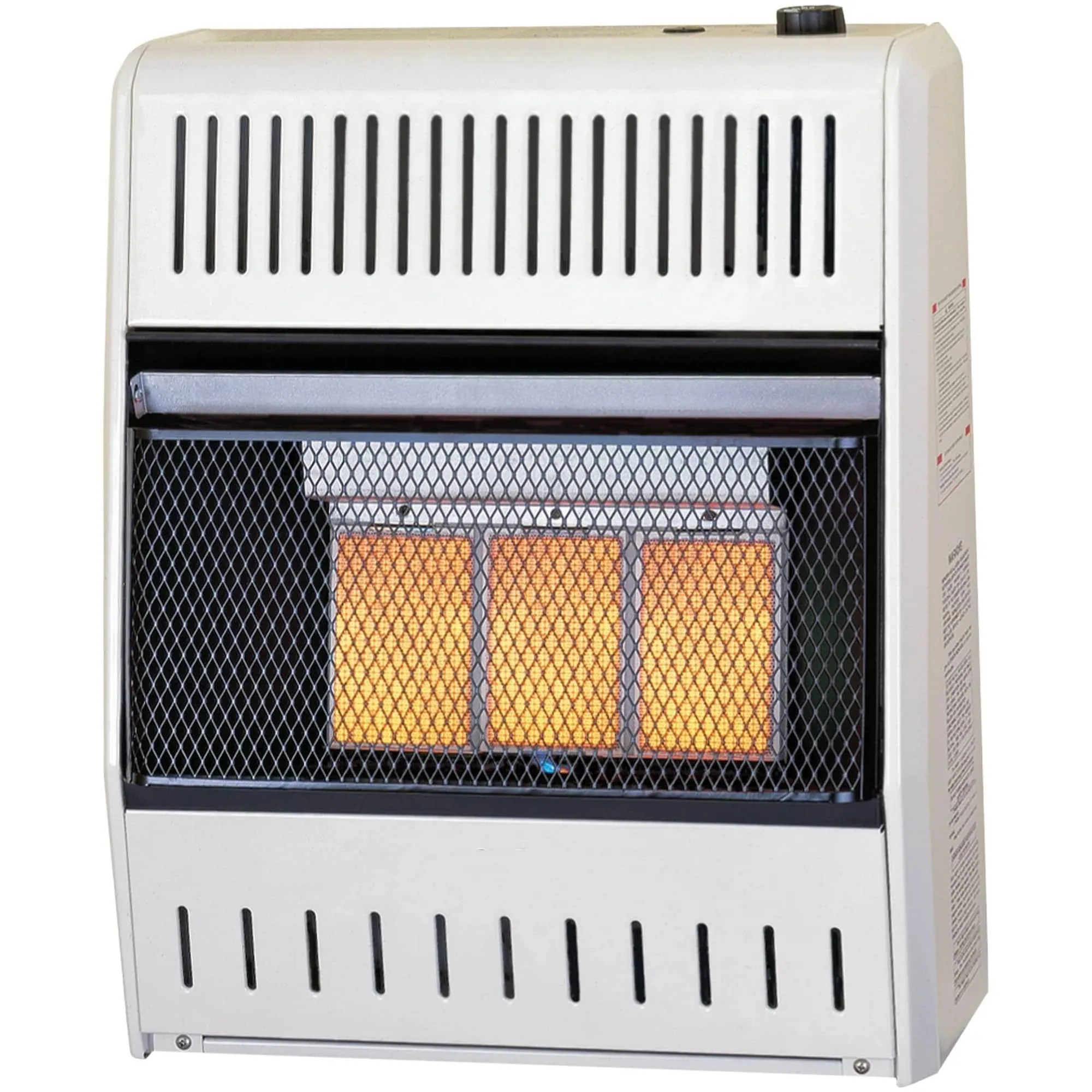 ProCom ML150TPA-B Ventless Propane Gas Infrared Space Heater with Thermostat Control for Home and Office Use, 20,000 BTU, Heats Up to 950 Sq. Ft., Includes Wall Mount and Base Feet, White