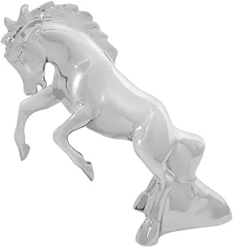 Chrome Fighting Stallion Hood Ornament