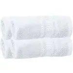 Fingertip Towels 4 Pack, 100% Turkish Cotton, Small Hand Towels for Body and Face, 12 x 18 in, Soft and Absorbent, Quick Dry, (Bright White Fingertip Towels)