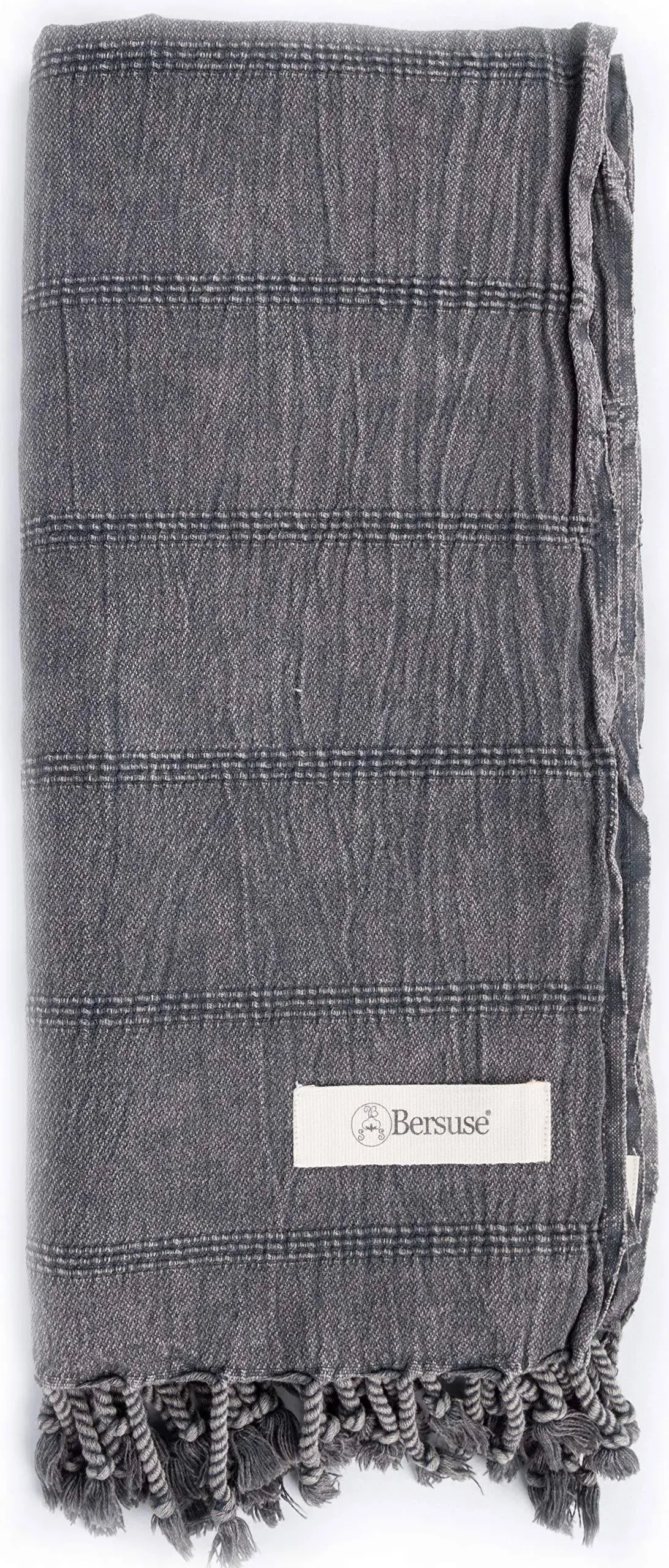 100% Cotton Troy Stonewashed Turkish Towel - 37x70 Inches Black