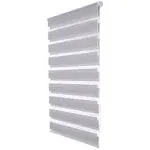 LUCKUP Horizontal Window Shade Blind Zebra Dual Roller Blinds Day and Night Blinds Curtains，Easy to Install 27.6" x 90" Grey