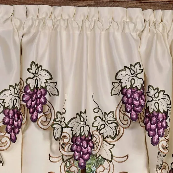 Touch of Class Cabernet Ascot Valance Light Cream 24 x 18 Light Cream Valance ...