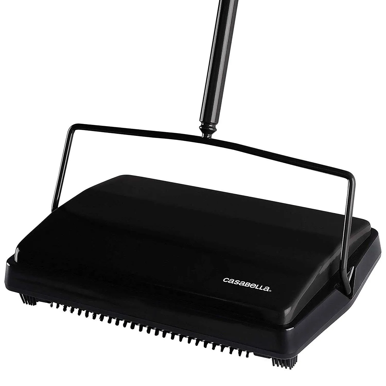 Casabella Carpet Sweeper 11 Inch Lightweight Electrostatic Floor Cleaner - Black