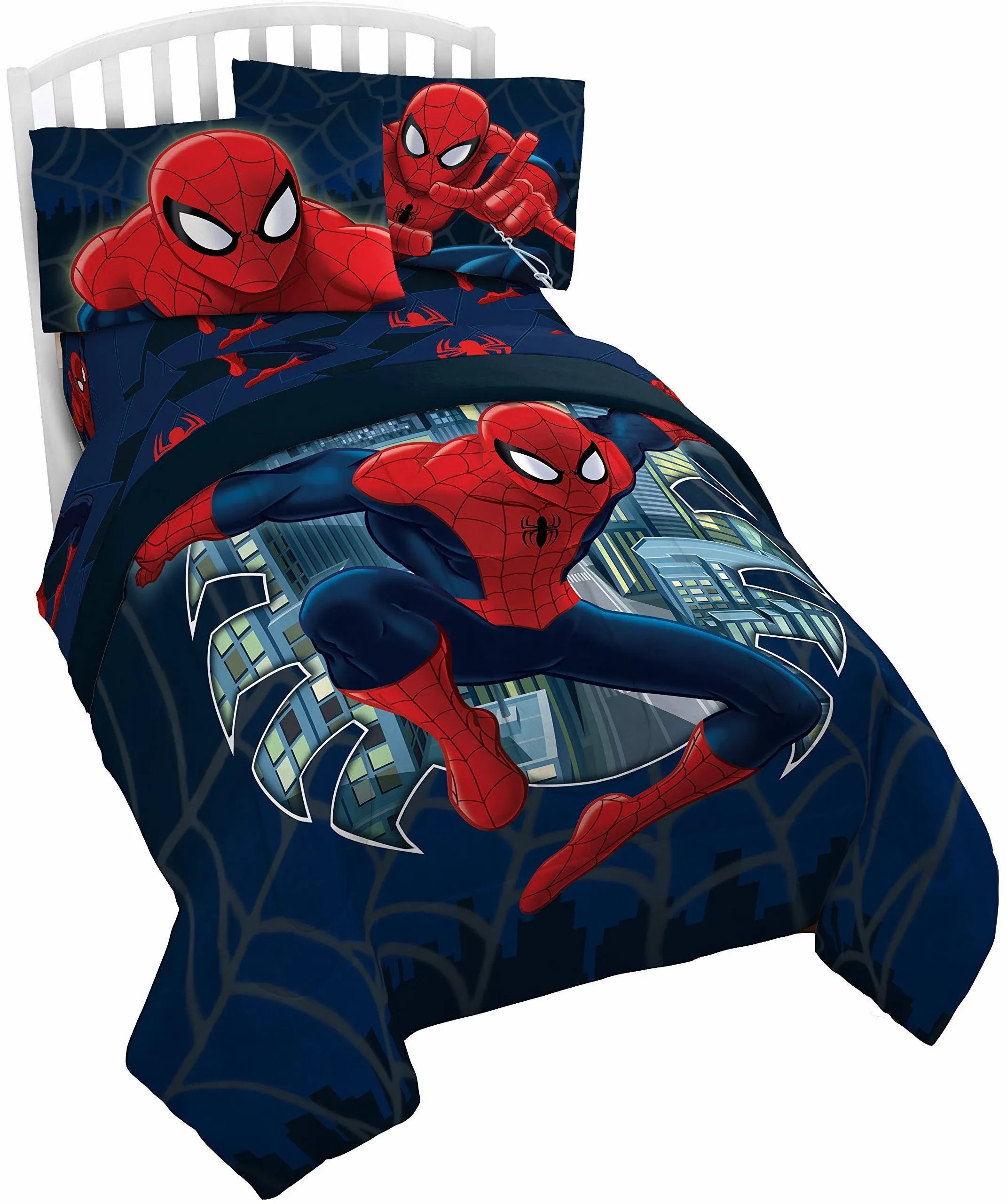 Marvel Spiderman Saving The Day Blue Twin/Full Reversible Comforter