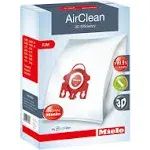 Miele AirClean 3D Efficiency Dust Bag, Type FJM, 4 Bags & 2 Filters, White