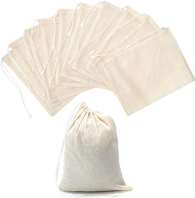 LOOKSGO 25 Pcs 6x8 inch Muslin Bag Sachet Bag for Party Wedding Home Supplies Cotton Drawstring Bags for Jewelry