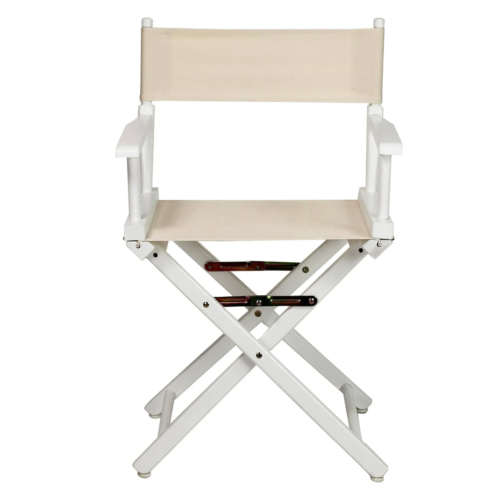 Casual Home 18" Director's Chair White Frame-Natural/Wheat Canvas