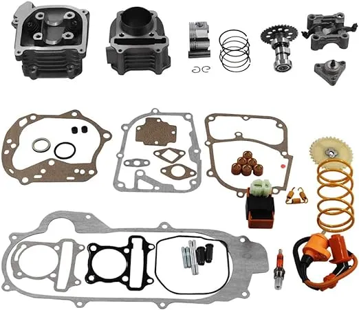 GY6 Cylinder Rebuild Kits Kymlaa 100cc Big Bore Kit for 69mm Valve 49cc 50cc 139qmb Moped Scooter Engine 50mm Bore Upgrade Set with 6Pin Racing CDI