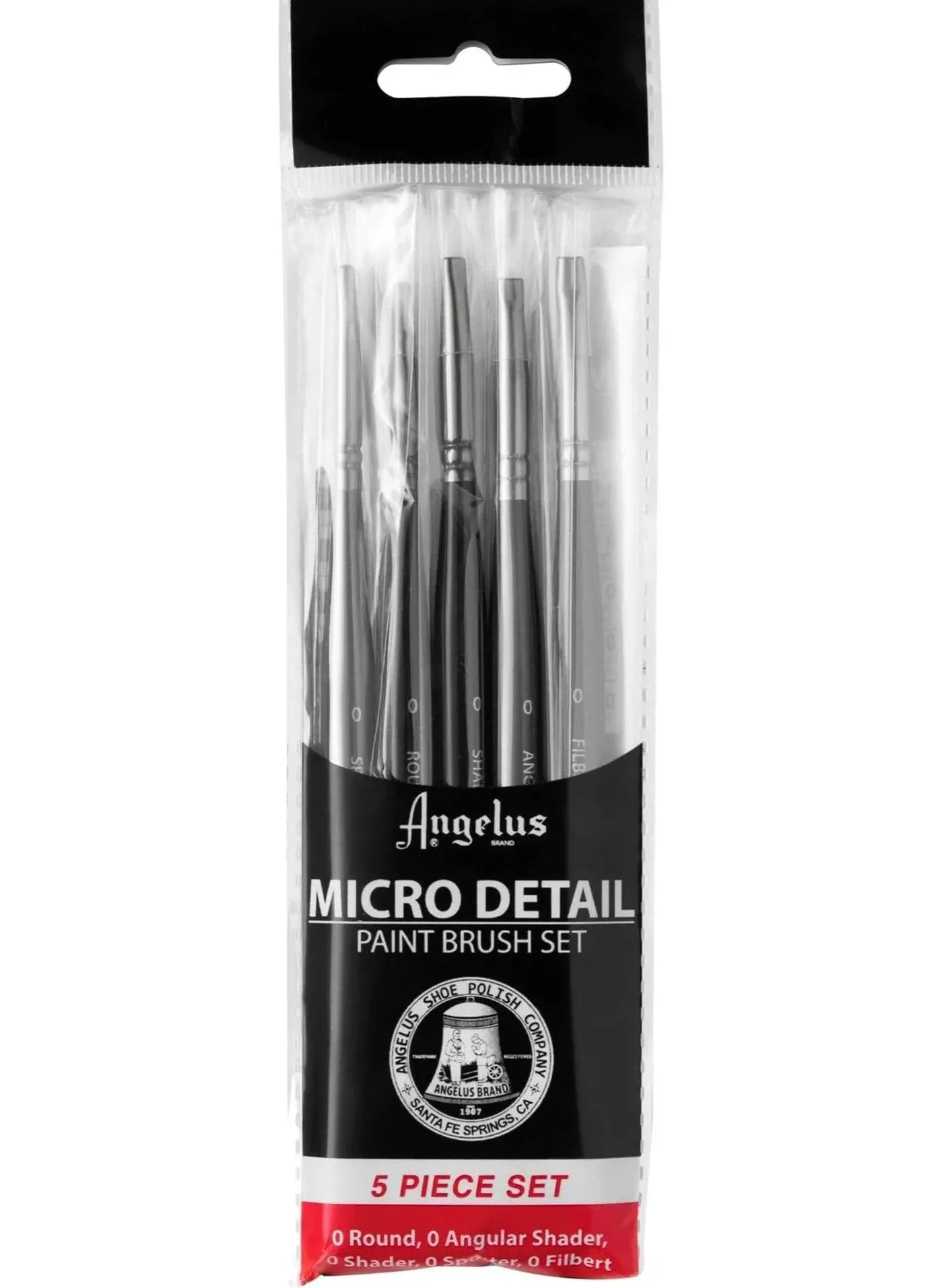 Angelus Micro Detail Paint Brush Artist Acrylic Brush For Detailing 5 Piece Set