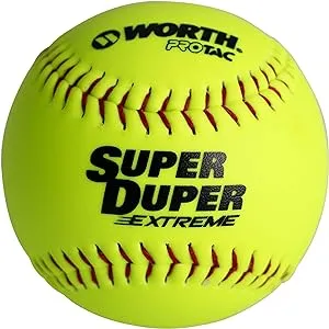 Worth Super Duper Extreme Red Stitch 44/375 12" Slowpitch Softballs