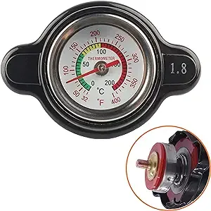 Fokes High-Pressure Radiator Cap w/ Thermometer Provides 1.8 Bar, 25.6 Psi