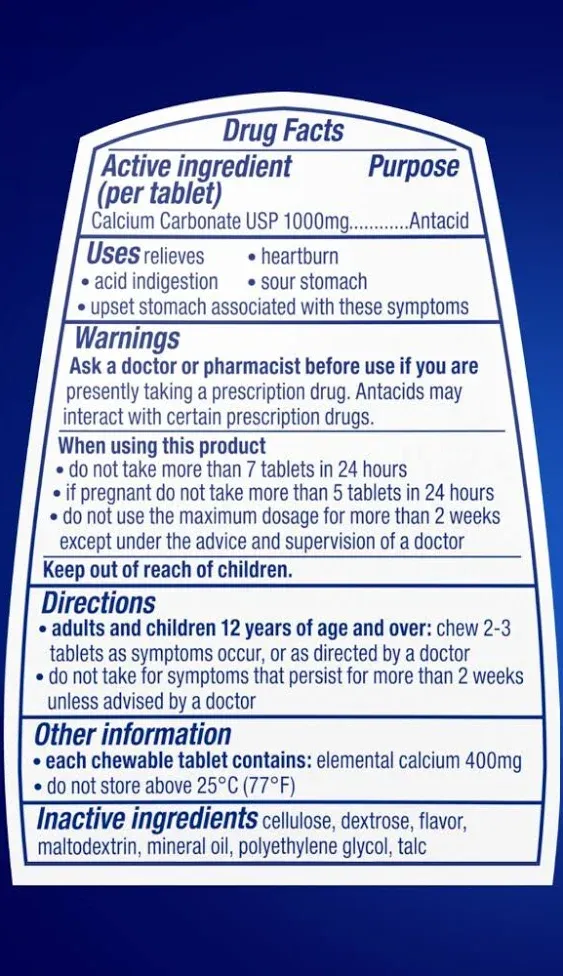 Tums Ultra Strength 1000 Antacid, Assorted Berries - 160 Tablets