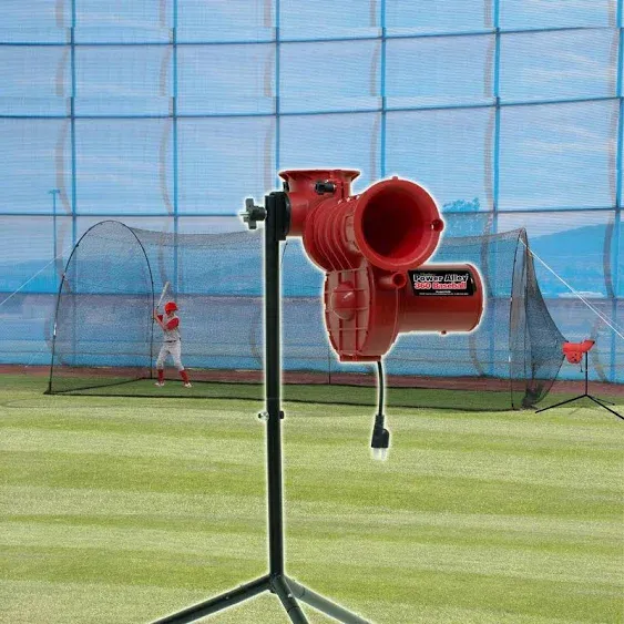 Heater Sports Slider Lite-Ball Pitching Machine & Xtender 24 ft. Batting Cage