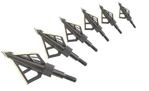 HME Archery Hunting Stainless Steel 1 3/16 Inch Cutting Diameter 100 Grain Fixed Blade Broadhead Pack