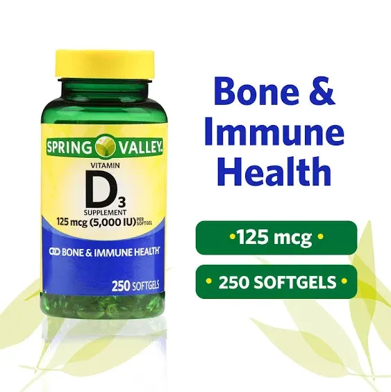 Spring Valley Vitamin D3 Softgels