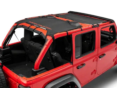 Rough Country Black Mesh Bikini Top for 18-23 Jeep Wrangler JL | 4-Door - 85120