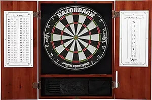 Viper Metropolitan Solid Wood Cabinet & Sisal/Bristle Dartboard Ready-to-Play ...