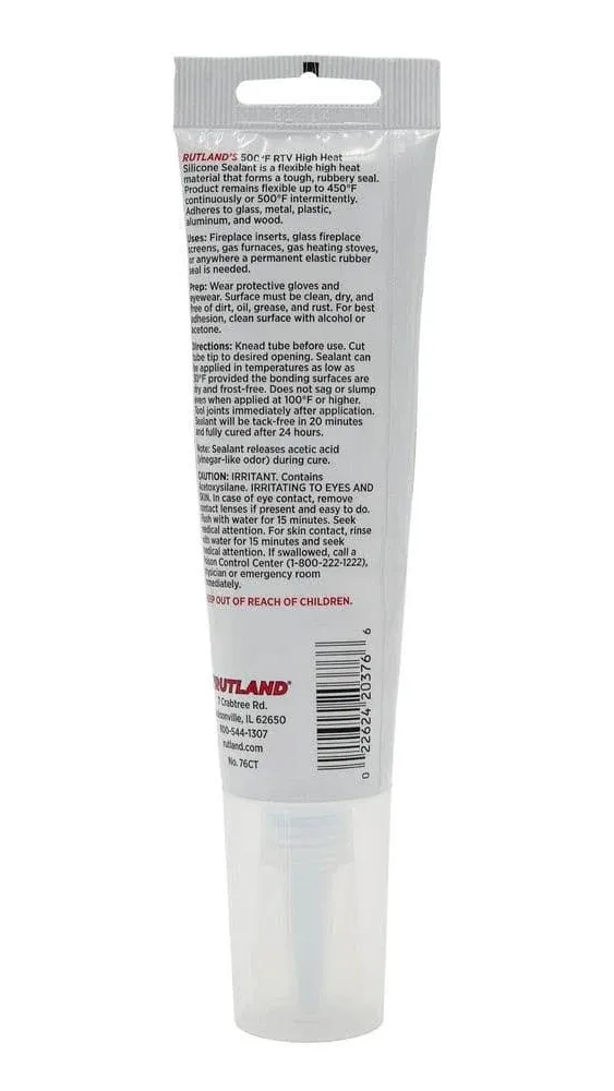 Rutland 500°F RTV Black Silicone Sealant