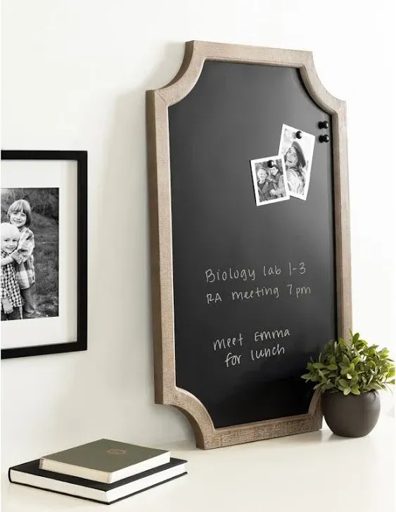 Kate and Laurel Hogan Framed Scallop Chalkboard, 23.5x36, White