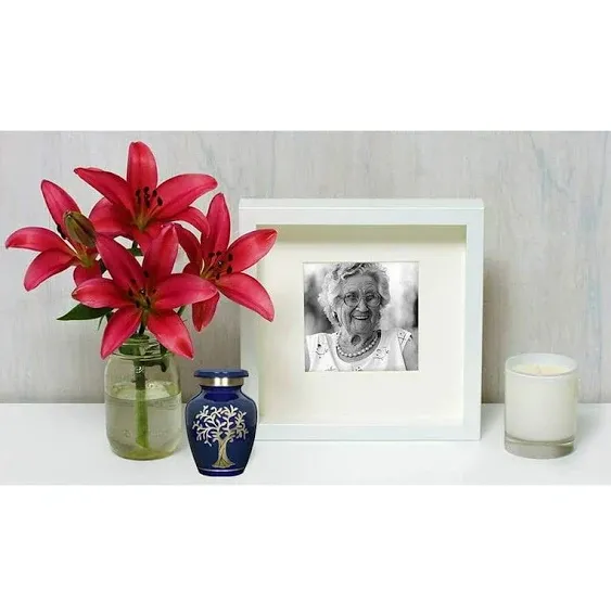 Trupoint Memorials Cremation Urns for Human Ashes - Decorative Urns, Urns for Human Ashes Female & Male, Urns for Ashes Adult FE, Blue