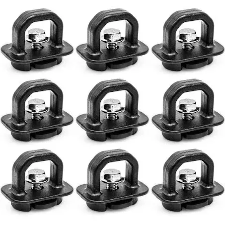 DZ97903 Truck Bed Side Wall Tie Down Anchors, Bed Cargo Hooks for 2007-2023 Chevy Silverado 1500 2500 3500 Chevy Colorado IGMC Sierra 1500 2500 3500 I GMC Canyon 9PCS