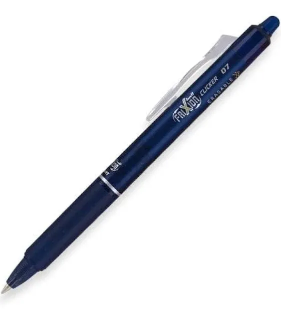 Pilot FriXion Clicker Retractable Erasable Gel Pens in Navy Blue - Fin