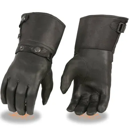 Milwaukee Leather-sh264-men's Thermal Lined Leather Gauntlet Gloves W Snap Wrist ...