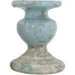 7'' Blue Distressed Terracotta Pillar Candle Holder