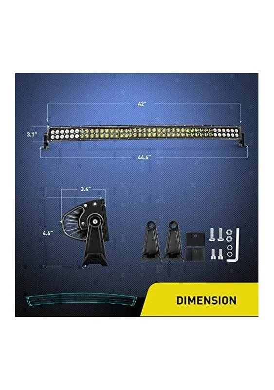 Nilight 42inch 240W Curved LED Light Bar Spot Flood Combo Off Road Lights and 14AWG 5Pin Rocker Switch Wiring Harness Kit for at MechanicSurplus.com