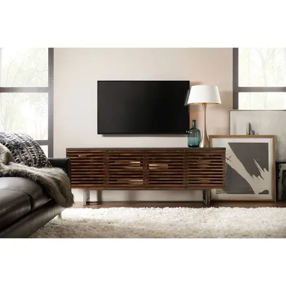 Hooker Furniture Solstice Wood & Metal Entertainment Console in Medium Wood ...