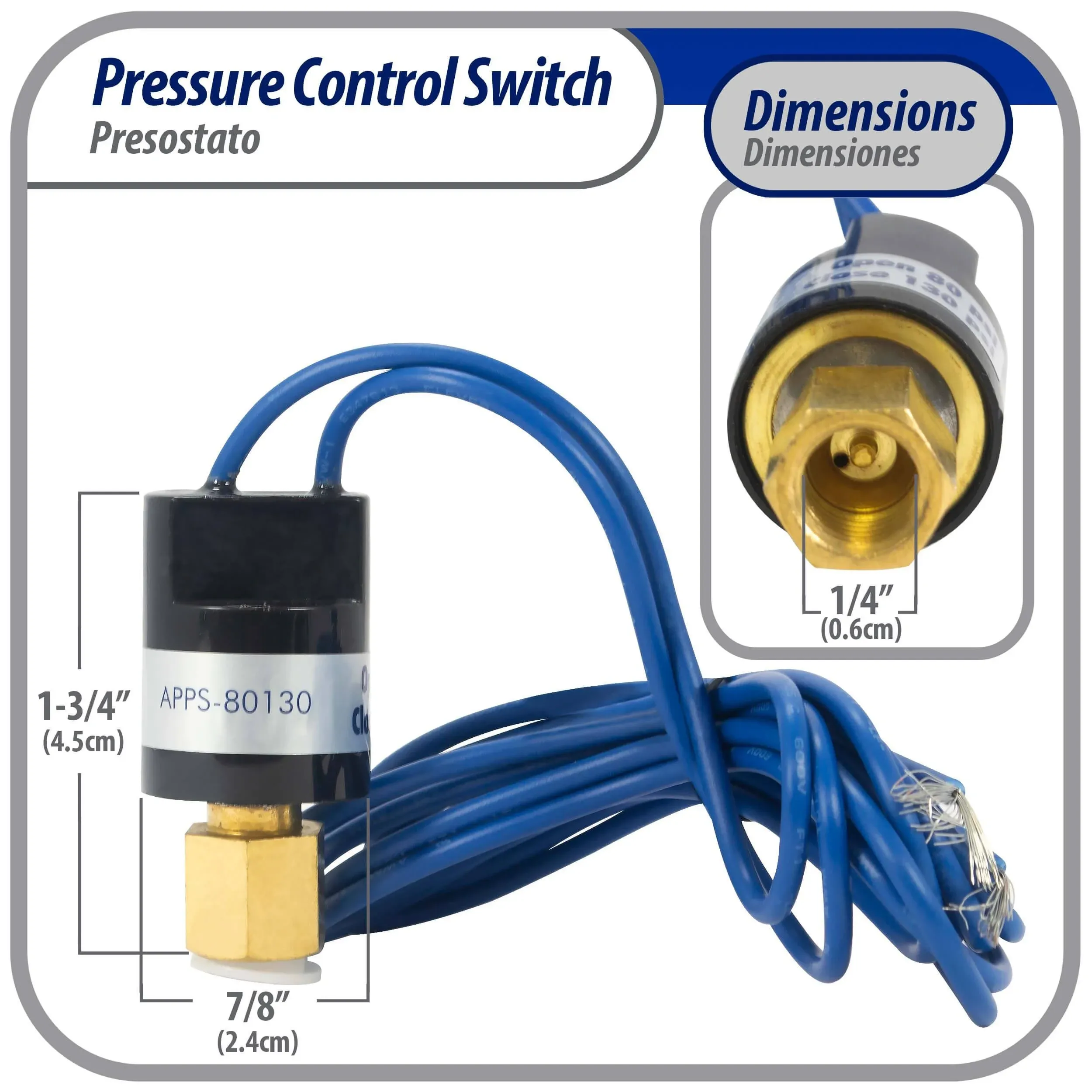 Appli Parts APFD-053 3/8 in Liquid Line Refrigerant AC Filter Drier hvac Refrigeration 053 SAE Flare connection universal unidirectional 4-1/2 in long 2 in wide