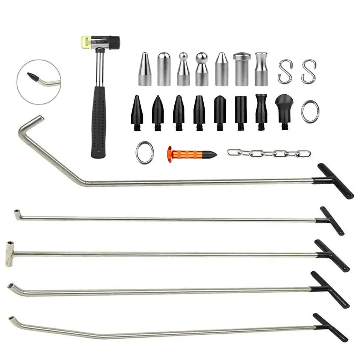 Dent Repair Rods Tools 27PCS Paintless Dent Repair Kits with Stainless Steel ...