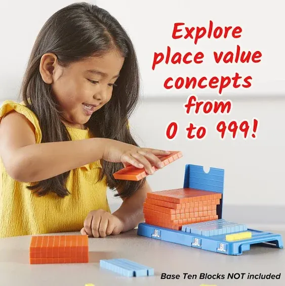 hand2mind Durable Place Value Frame, Plastic Base Ten Blocks Frame, Place Value Manipulatives