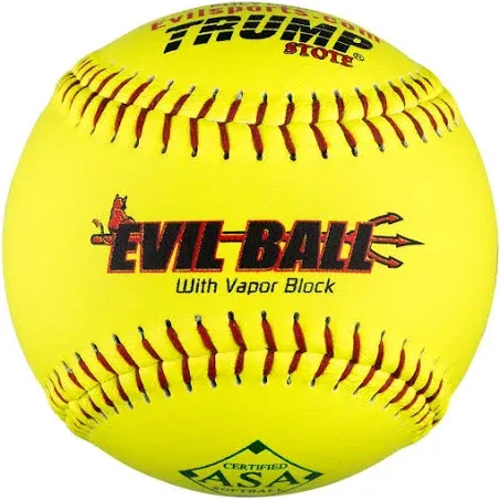 1 Dozen ASA Evil Ball 12" Softballs 52 COR 300 Compression 12 Balls (MP-Evil-RP-ASA-Y)