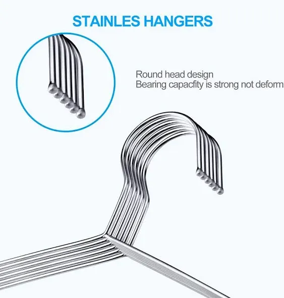 Wire Hangers 50 Pack Coat Hangers Strong Heavy Duty Metal Hangers 16.5 Inch Ultra Thin Space Saving Clothes Hangers by TIMMY