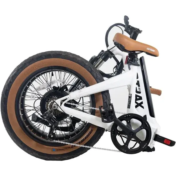 GoTrax - F5 Foldable Ebike w/ 45 mile Max Operatomg Range and 20 MPH Max Speed - White Gum