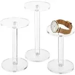 MyGift Clear Round Acrylic Display Riser Stands, Set of 3