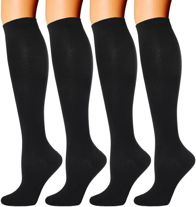 Double Couple 4 Pairs Compression Socks for Men and Women Compression Stockings