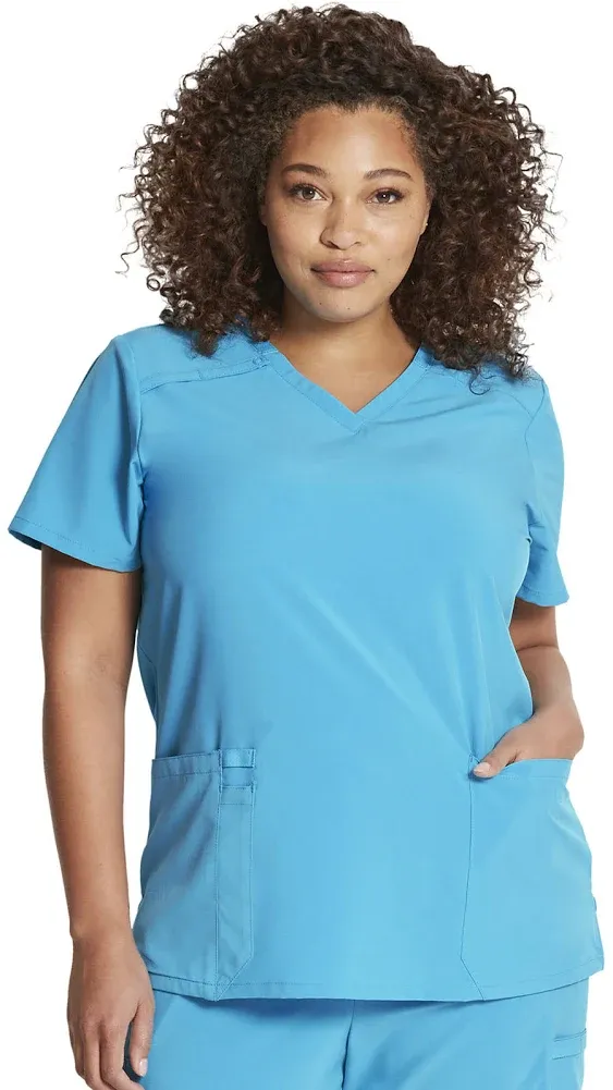 Dickies EDS Essentials Scrubs, V-Neck Womens Tops with Four-Way Stretch and Moisture Wicking DK615