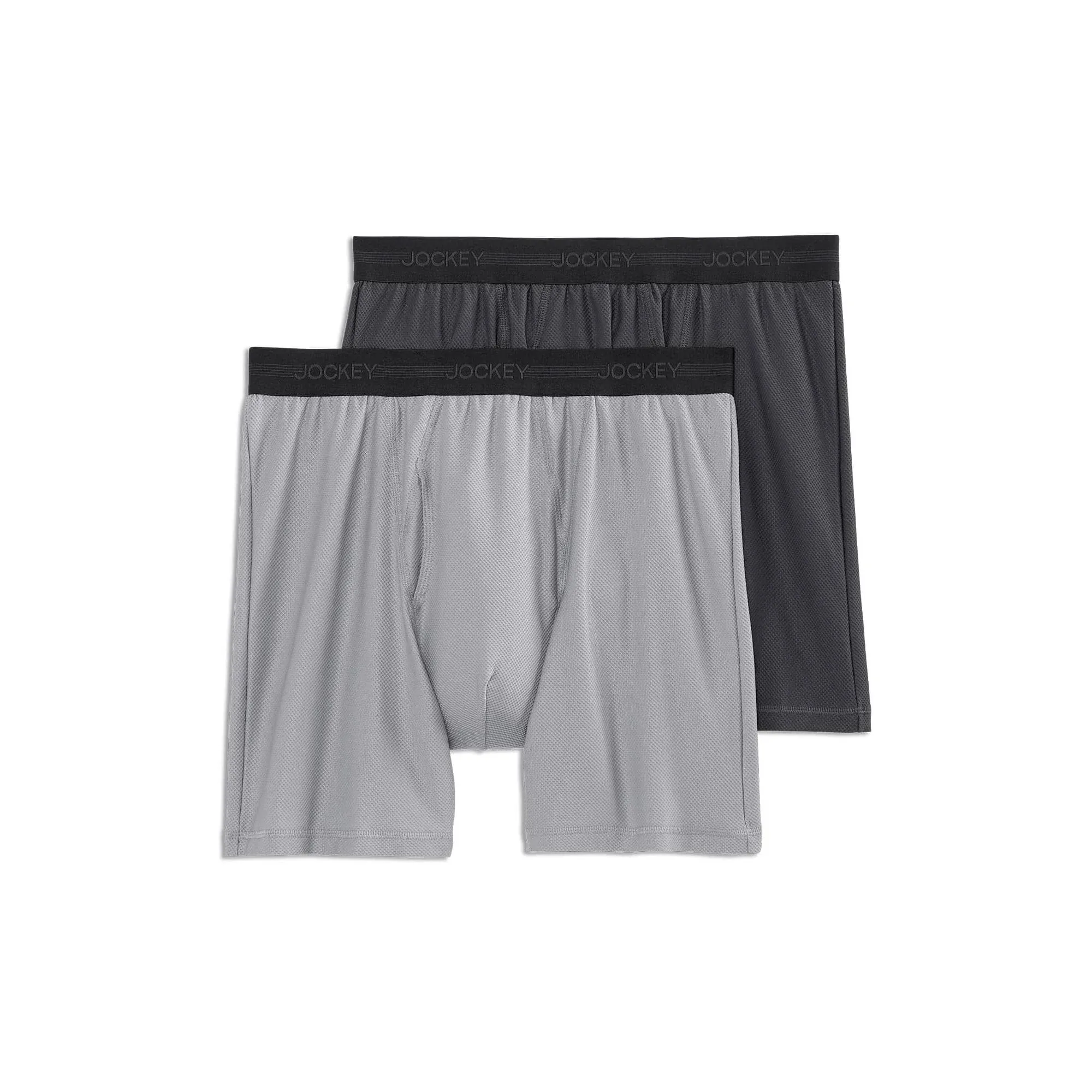 Jockey Men's Ultimate Freedom 8 inch Long Leg Boxer Brief - 2 Pack, Size: Small, Gray