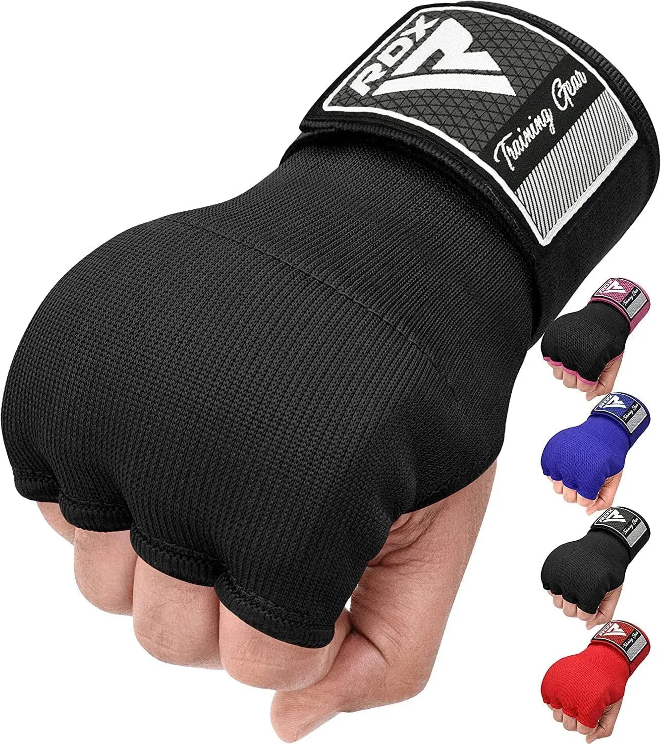 RDX Boxing Hand Wraps Inner Gloves Quick 75cm Long Wrist Straps Padded, Adult Unisex, Size: One size, Black