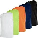 Real Essentials 5 Pack: Boys Dry-Fit Active Athletic Performance Tank Top