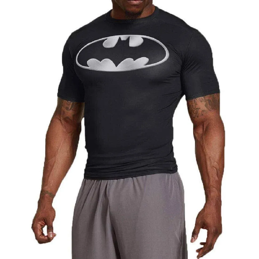 Gym Gala Men's Short Sleeve Super Hero Casual and Sports T Shirt Compression Shirt