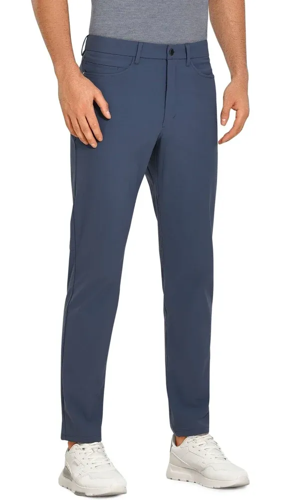 CRZ Yoga Men's All Day Comfy Golf Pants with 5-Pocket - 30"/32"/34'' Quick Dry Lightweight Casual Work Stretch Pants