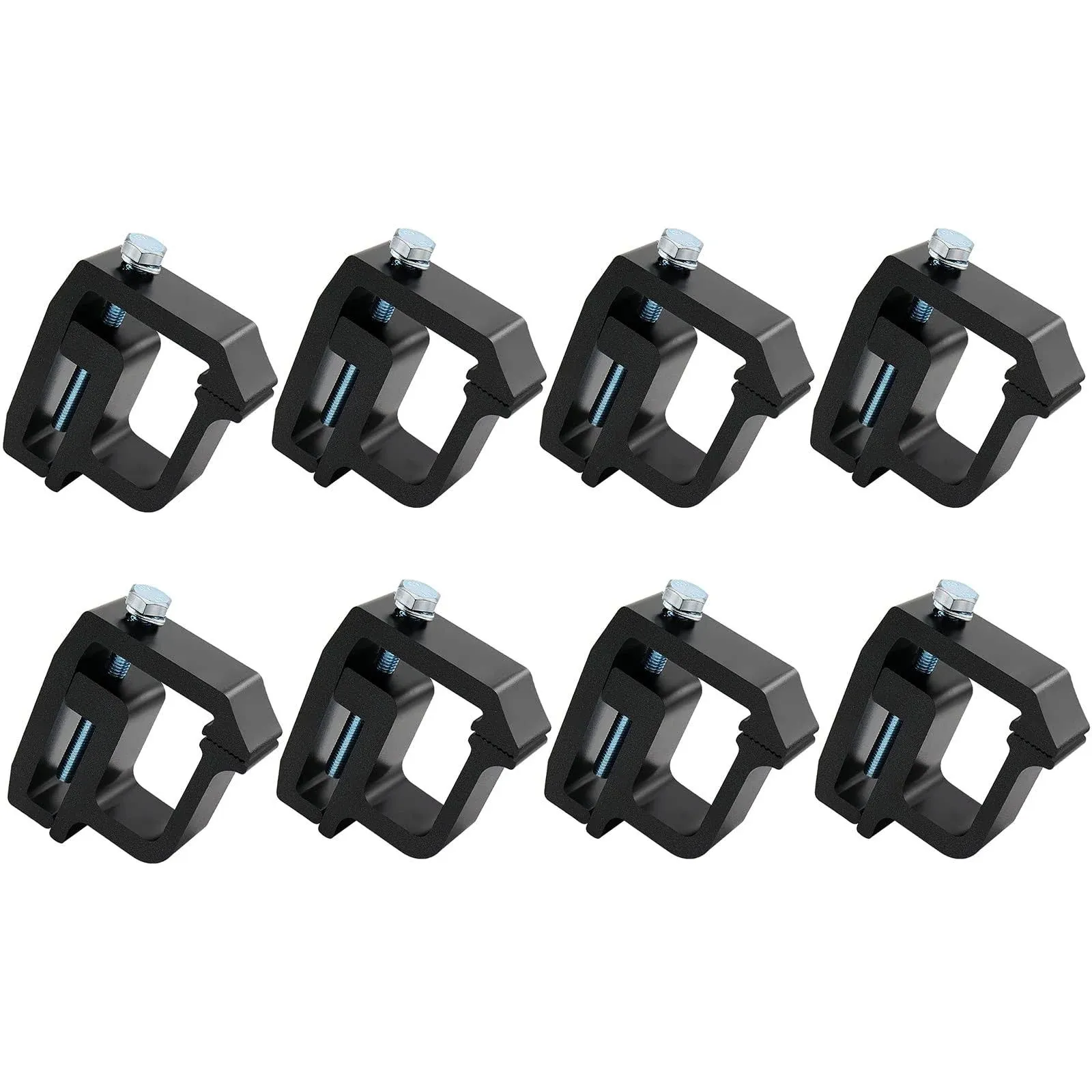 MOTAFAR 8 PCS Mounting Clamps Ladder Rack Clamps Truck Cap Topper Camper Shell Heavy Duty for CHEVY Silverado Sierra 1500/2500/3500; DODGE, Ram 1500/2500/3500, F150 F250, MITSUBISHI, TOYOTA(Black)